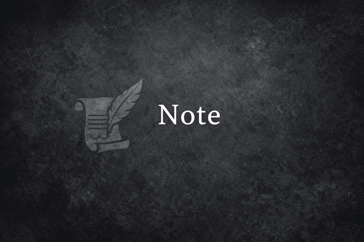 Fond sombre texturé avec une icône de parchemin et plume, évoquant une note éditoriale.